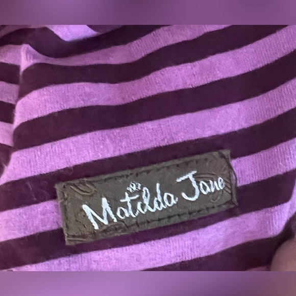 MATILDA JANE Round Of Applause Purple Striped Long Sleeve Tunic T-Shirt  Large - Picture 6 of 7